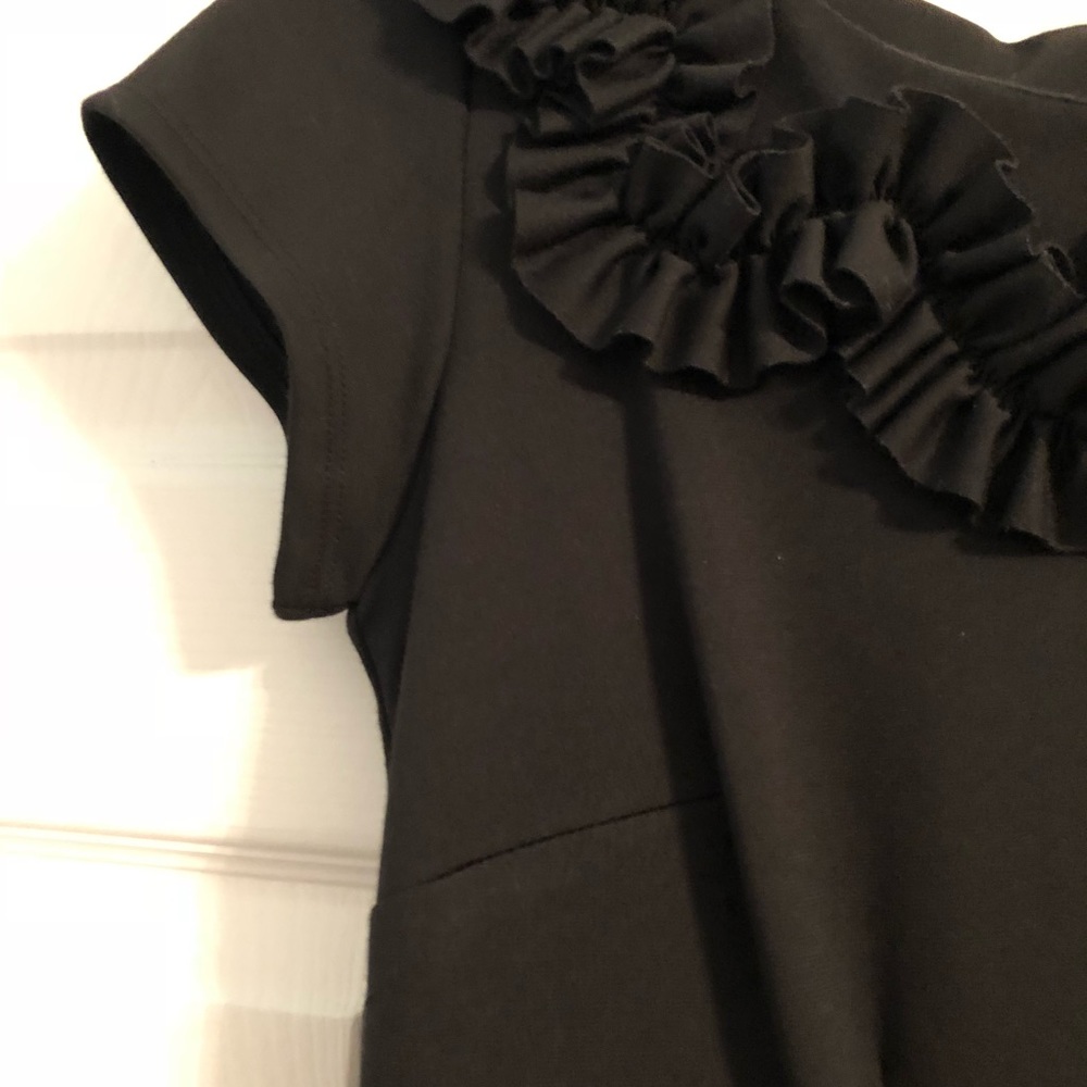 Black Dress with Ruffled Collar